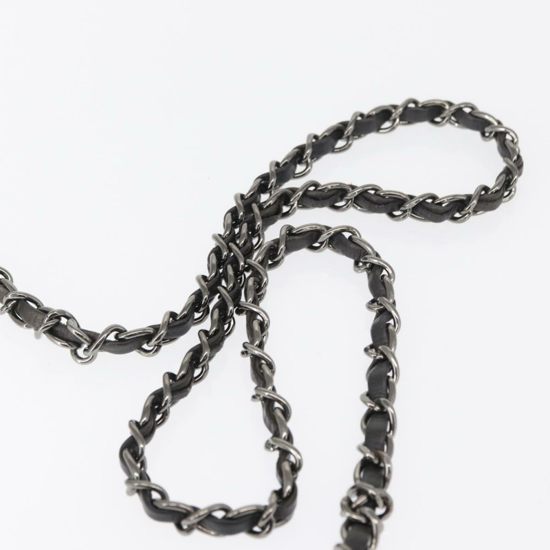 【日本直送】香奈兒 (CHANEL) 鏈條迷你絎縫 16 肩背包 羊皮 灰色 銀色 CC Auth163230V-13
