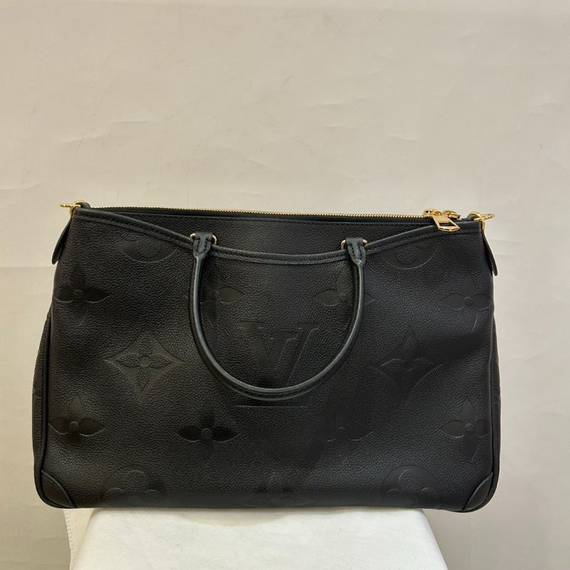 LV-Louis Vuitton黑色牛皮壓紋Trianon MM兩用手提包-2