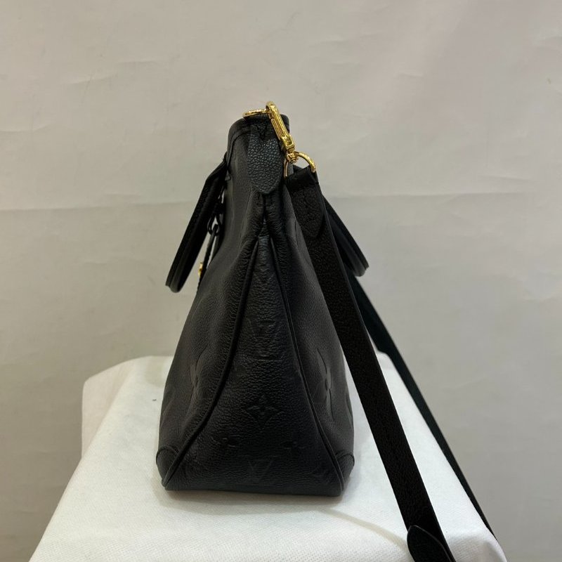 LV-Louis Vuitton黑色牛皮壓紋Trianon MM兩用手提包-3