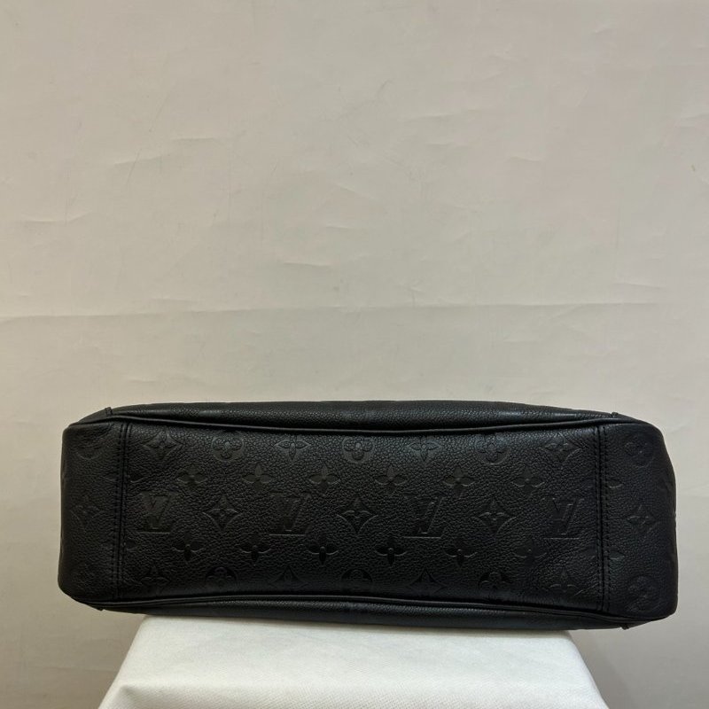 LV-Louis Vuitton黑色牛皮壓紋Trianon MM兩用手提包-4