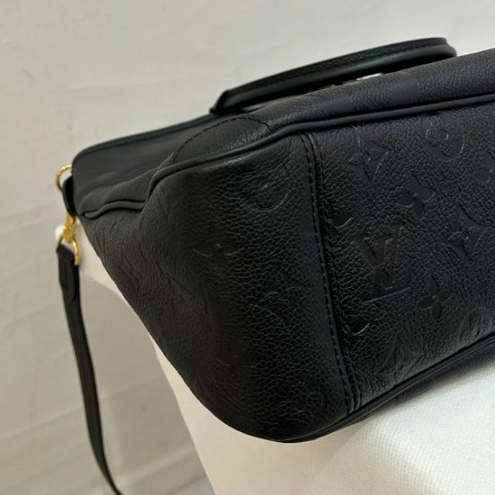 LV-Louis Vuitton黑色牛皮壓紋Trianon MM兩用手提包-6