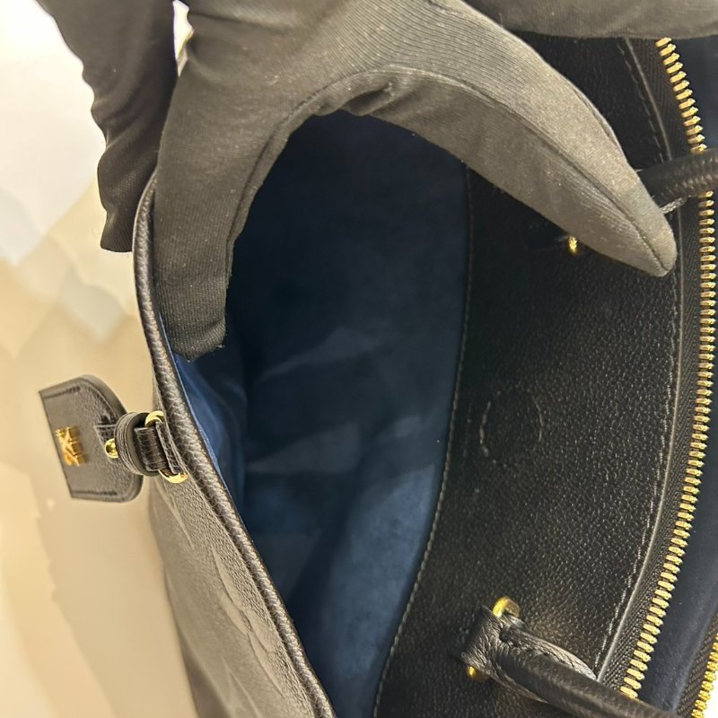 LV-Louis Vuitton黑色牛皮壓紋Trianon MM兩用手提包-8