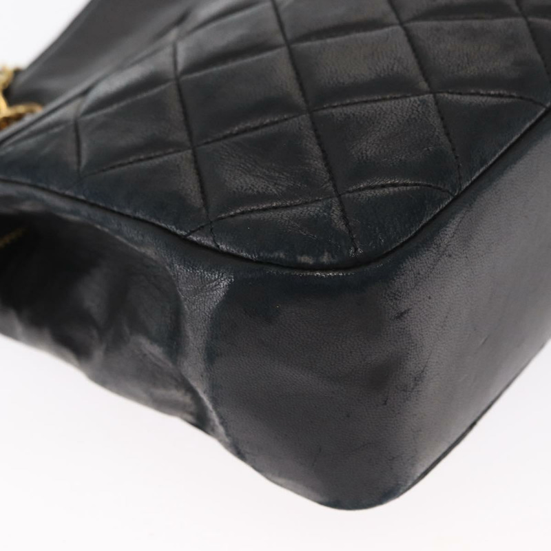 【日本直送】香奈兒 (CHANEL) 絎縫鏈條肩背包,羊皮材質,黑色,金色雙C標誌,正品編號 159917-7