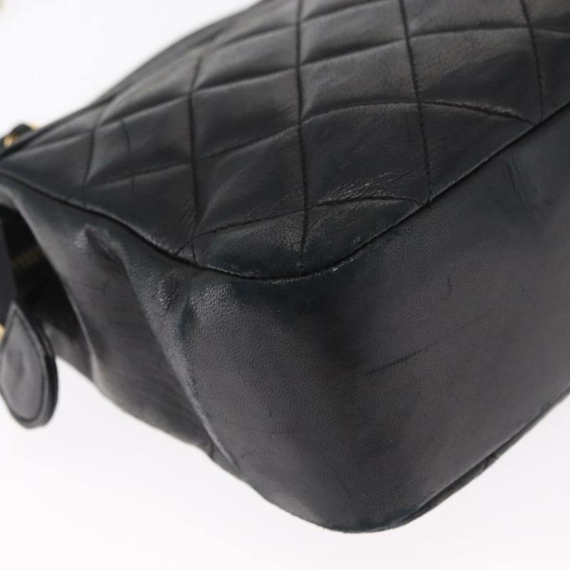 【日本直送】香奈兒 (CHANEL) 絎縫鏈條肩背包,羊皮材質,黑色,金色雙C標誌,正品編號 159917-15