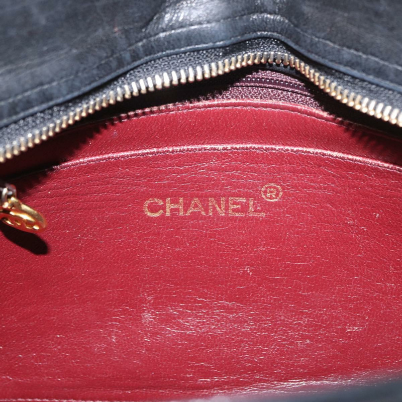 【日本直送】香奈兒 (CHANEL) 絎縫鏈條肩背包,羊皮材質,黑色,金色雙C標誌,正品編號 159917-17