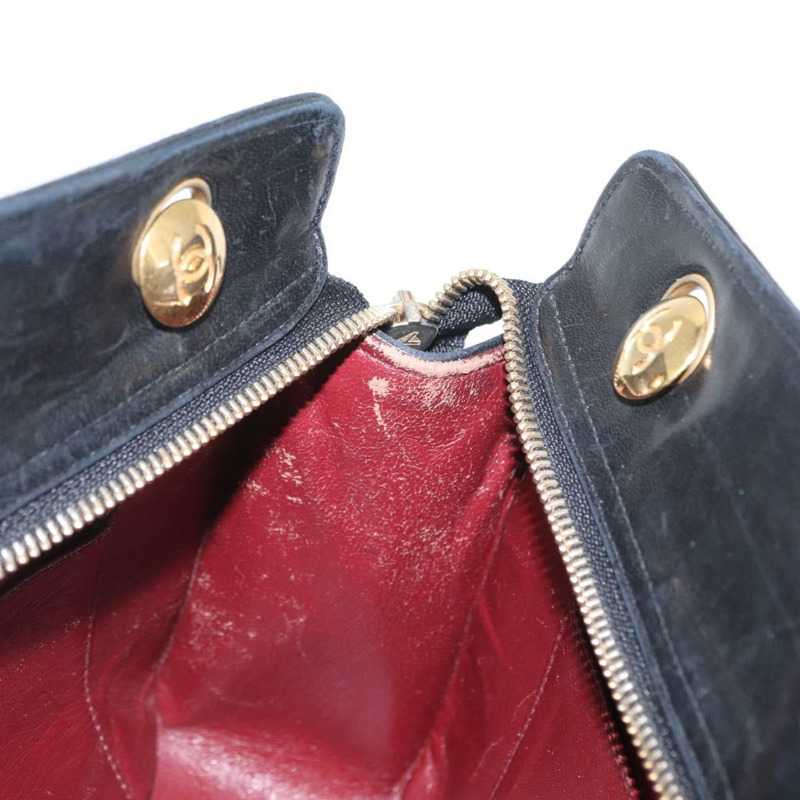 【日本直送】香奈兒 (CHANEL) 絎縫鏈條肩背包,羊皮材質,黑色,金色雙C標誌,正品編號 159917-18