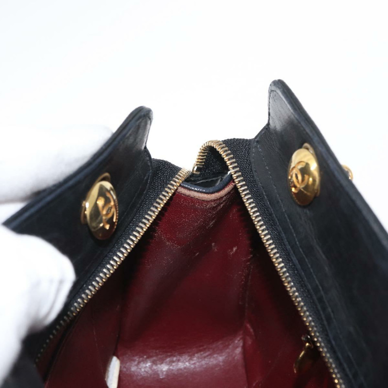 【日本直送】香奈兒 (CHANEL) 絎縫鏈條肩背包,羊皮材質,黑色,金色雙C標誌,正品編號 159917-19