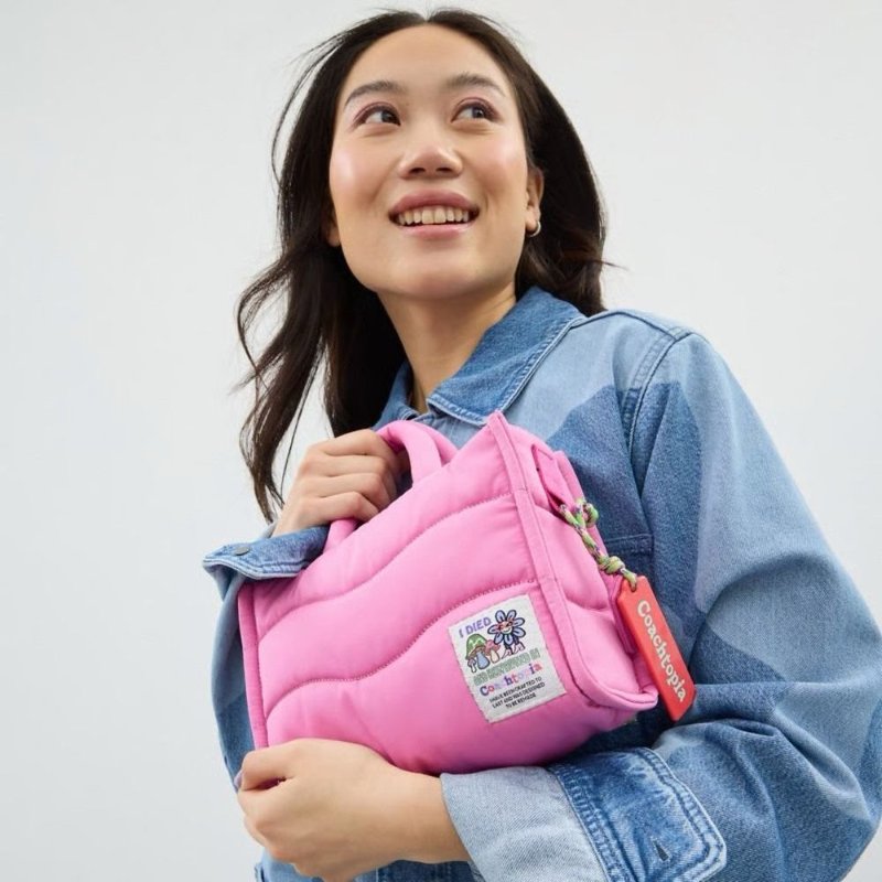 Coach Coachtopia 雲朵包 紙袋包 托特包(粉色)-11