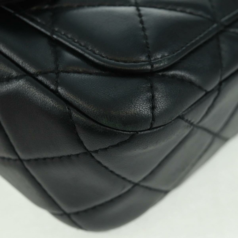 【日本直送】香奈兒 (CHANEL) 絎縫鏈條肩背包,羊皮材質,黑色,金色雙C標誌,正品編號 159919SAM-7