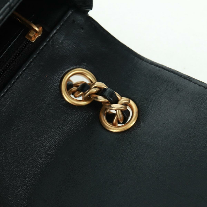 【日本直送】香奈兒 (CHANEL) 絎縫鏈條肩背包,羊皮材質,黑色,金色雙C標誌,正品編號 159919SAM-21