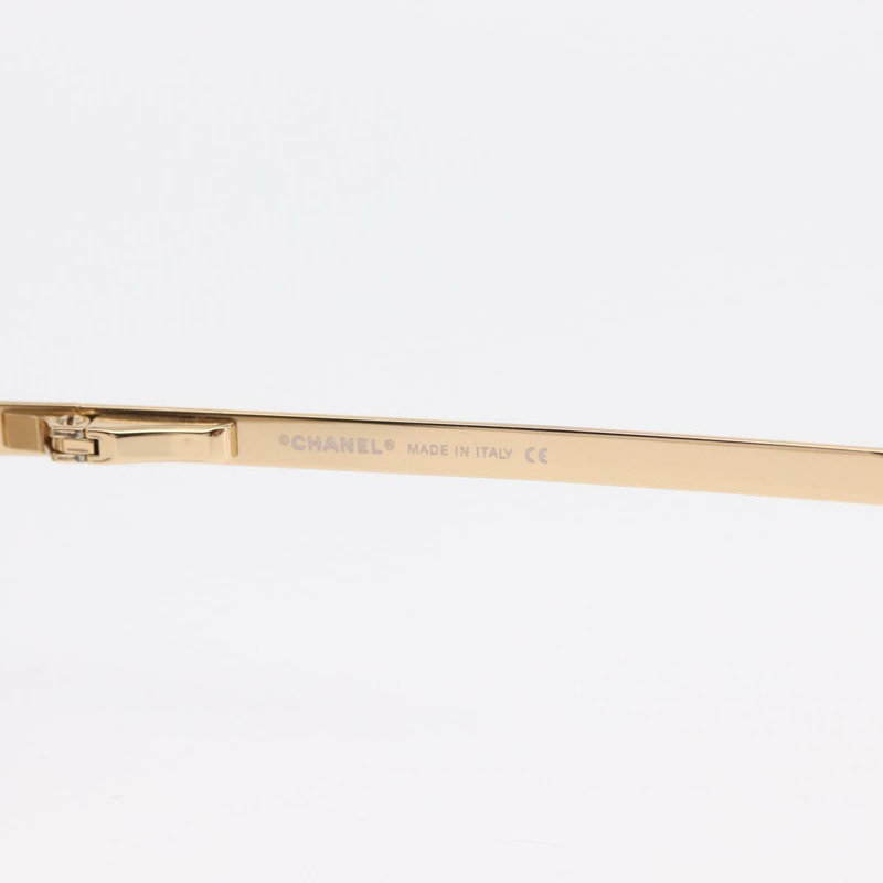 【日本直送】香奈兒 CC 鑲鑽無框太陽眼鏡 金屬棕色 CC 正品 am10473V-15