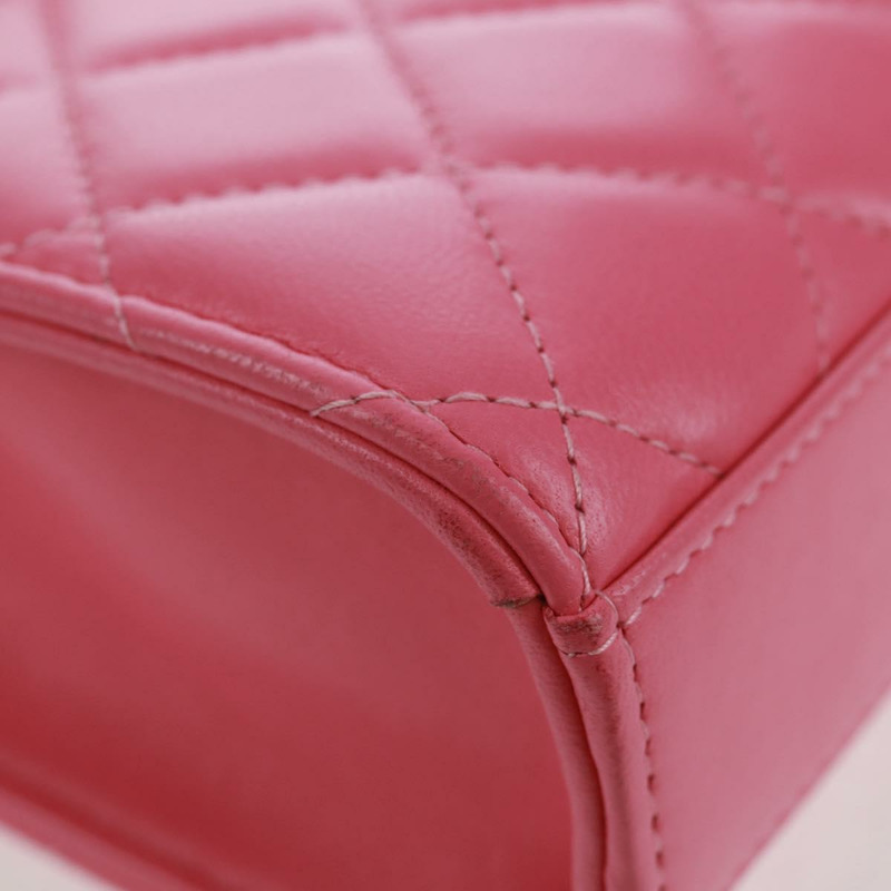 【日本直送】香奈兒 (CHANEL) 絎縫鏈條單肩包,羊皮材質,粉紅色金色雙C標誌,正品編號 163791SAM-14