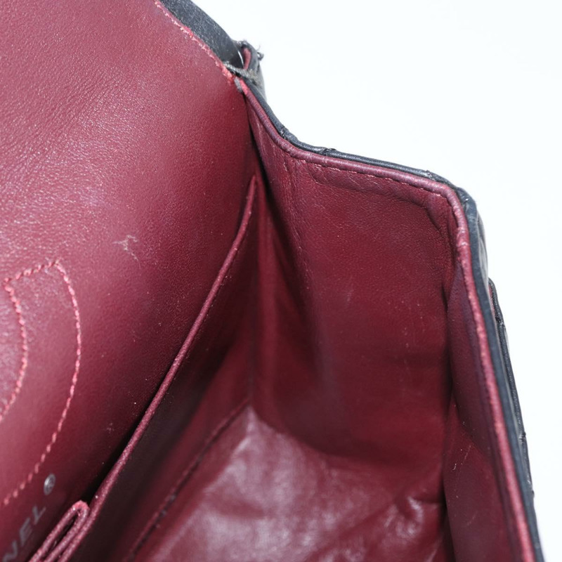 【日本直送】香奈兒鏈條雙蓋絎縫28/2.55包,黑色皮革,CC標誌,正品編號161671V-24