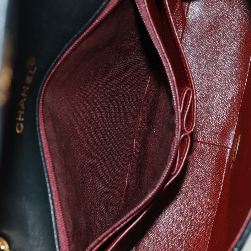 【日本直送】香奈兒 (CHANEL) 絎縫鏈條單肩包,羊皮材質,黑色,金色雙C標誌,貨號 157515SM-24