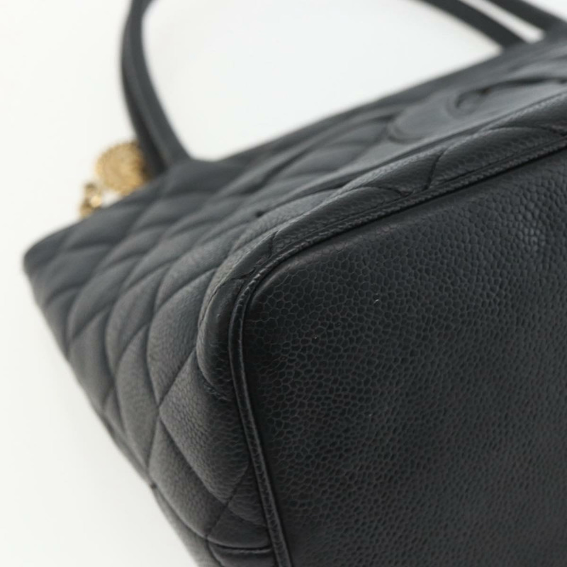 【日本直送】香奈兒魚子醬皮黑手提包 CC 正品 157569SAV-14