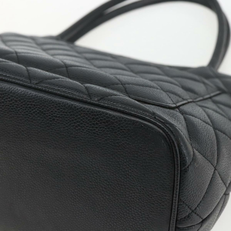 【日本直送】香奈兒魚子醬皮黑手提包 CC 正品 157569SAV-15