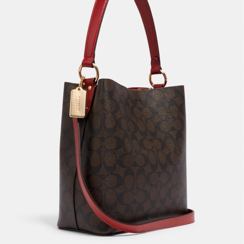 Coach 女士 馬車logo水桶手提包均碼碼長:26cm,寬:12.5cm,高:25.5cm-1