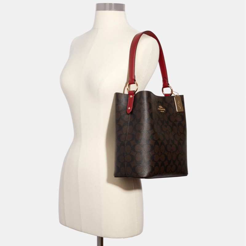 Coach 女士 馬車logo水桶手提包均碼碼長:26cm,寬:12.5cm,高:25.5cm-2