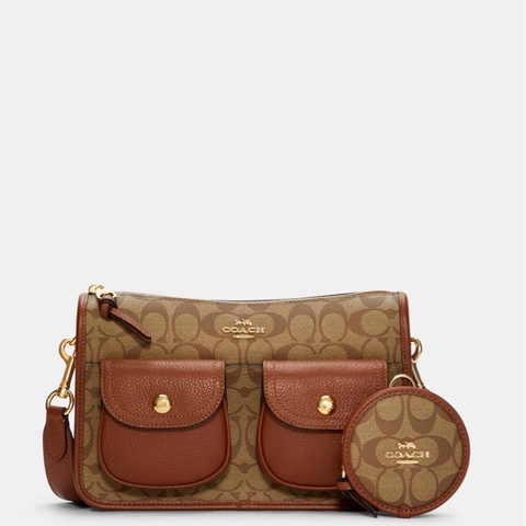 Coach 女士 logo斜挎包均碼碼長： 27.3cm ,寬：6.98 m ,高 : 17.78c cm