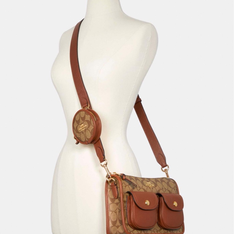 Coach 女士 logo斜挎包均碼碼長: 27.3cm ,寬:6.98 m ,高 : 17.78c cm-3