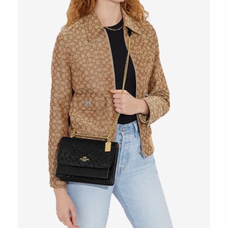 Coach 女士 鏈條浮雕斜挎包均碼碼21cm*16cm*7cm-3