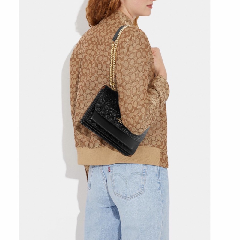 Coach 女士 鏈條浮雕斜挎包均碼碼21cm*16cm*7cm-4