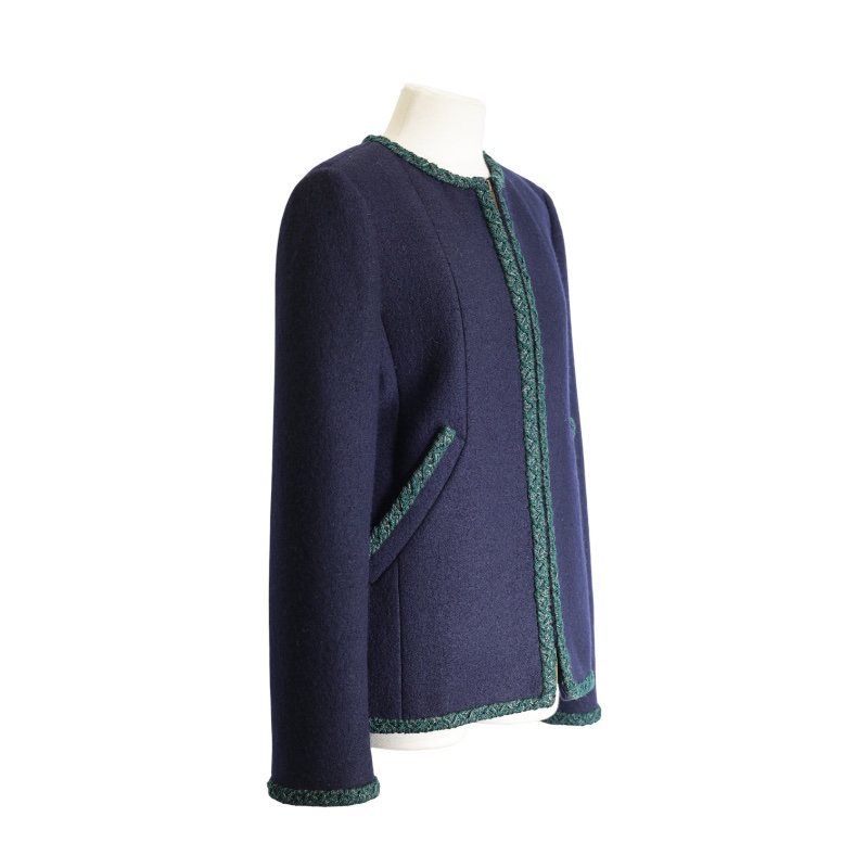 CHANEL香奈兒編織飾邊粗花呢外套-1