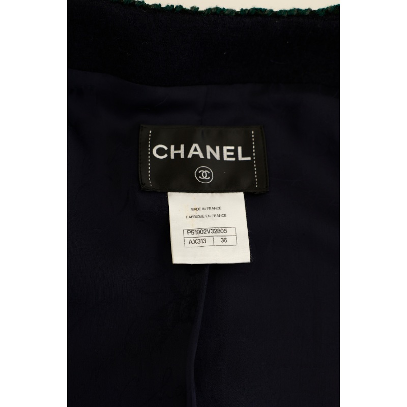 CHANEL香奈兒編織飾邊粗花呢外套-3