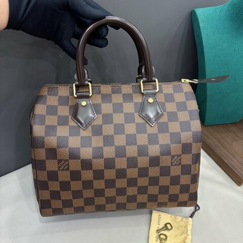 LV棕色棋盤格speedy25手提款