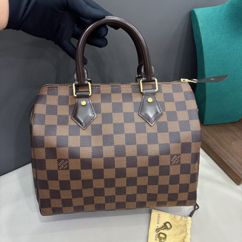 LV棕色棋盤格speedy25手提款-5