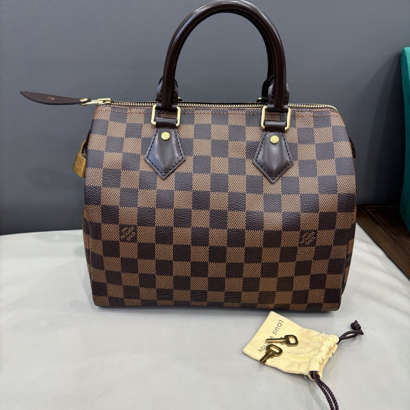 LV棕色棋盤格speedy25手提款-6
