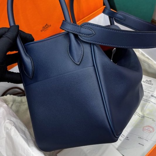 近新品 愛馬仕Hermes 海軍藍銀扣lindy26 swift皮-2