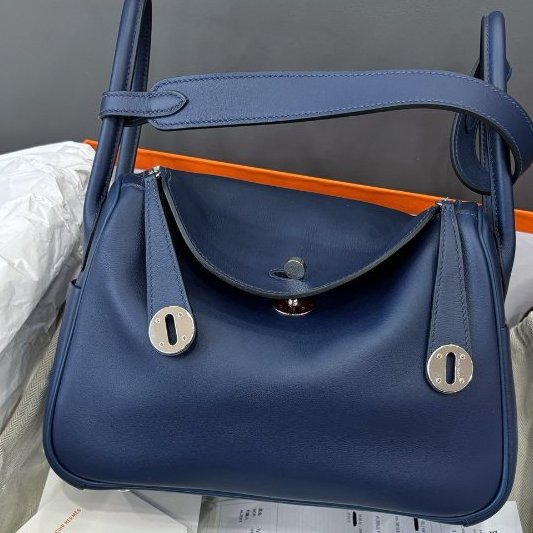近新品 愛馬仕Hermes 海軍藍銀扣lindy26 swift皮-5