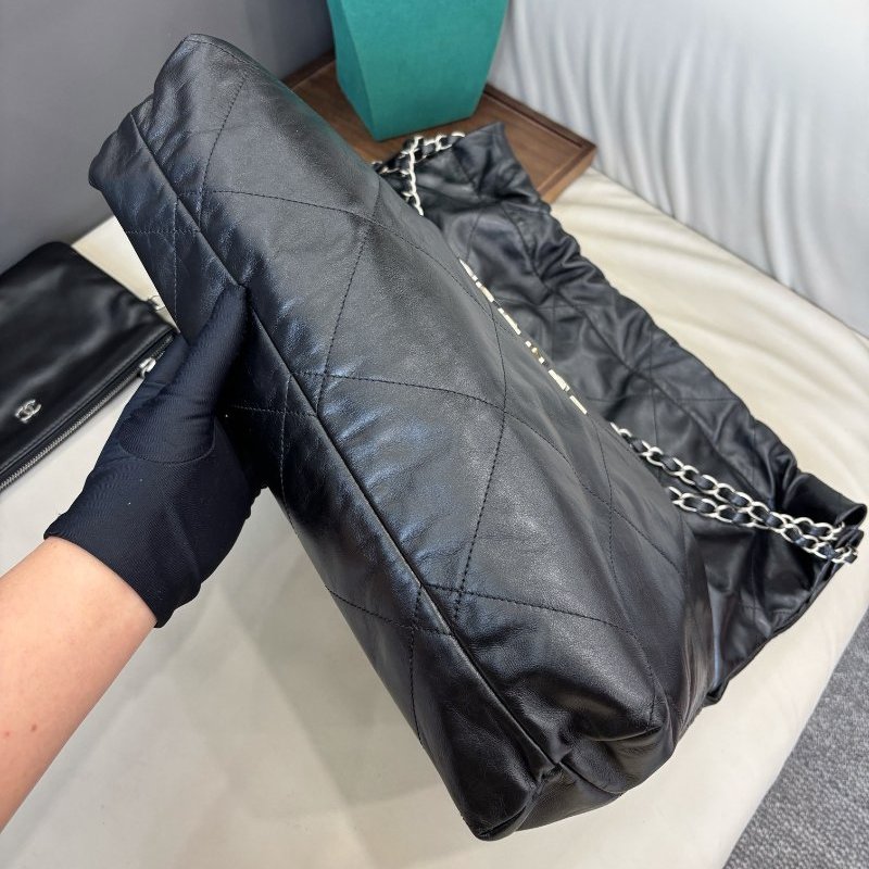 芯片款 香奈兒Chanel黑銀大號22bag鏈條包-4