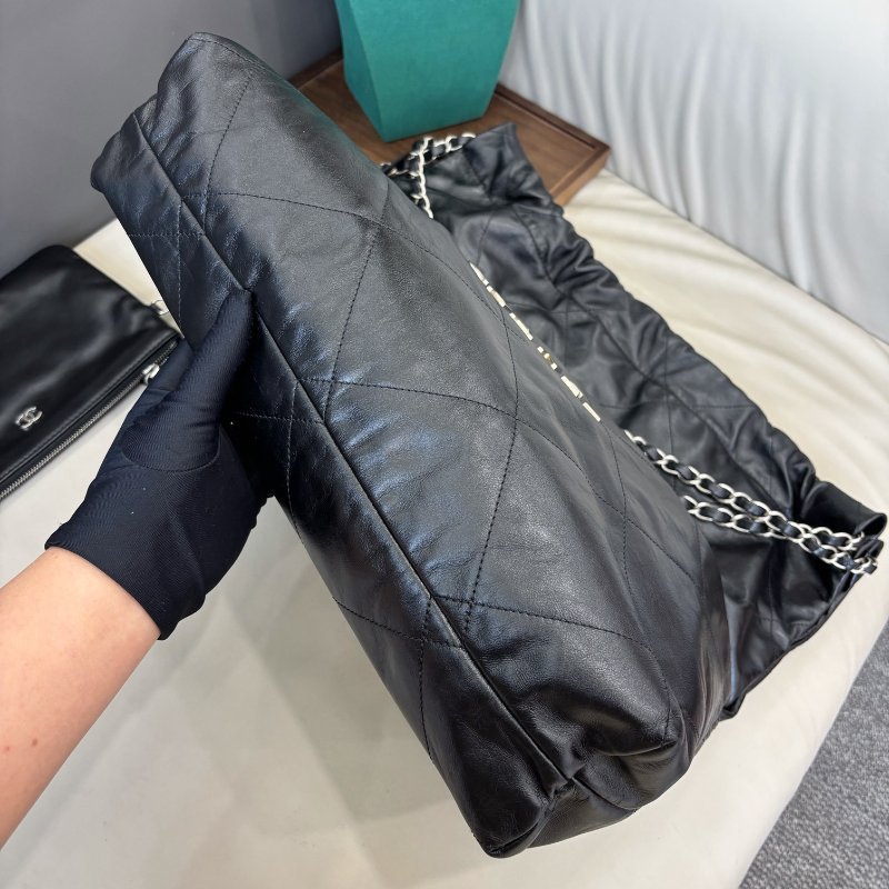 芯片款 香奈兒Chanel黑銀大號22bag鏈條包-7