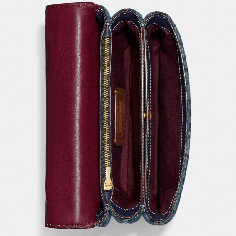 Coach 女士 riley 22 上袖採用簽名chambray斜挎包均碼碼L 22 2 cm x A 14 6 cm x P 7 cm-1