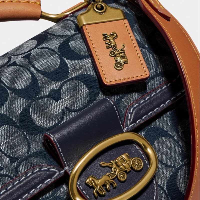 Coach 女士 riley 22 上袖採用簽名chambray斜挎包均碼碼L 22 2 cm x A 14 6 cm x P 7 cm-2