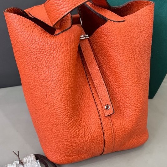愛馬仕Hermes火焰橙菜籃子Picotin22-0