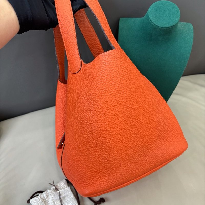 愛馬仕Hermes火焰橙菜籃子Picotin22-2