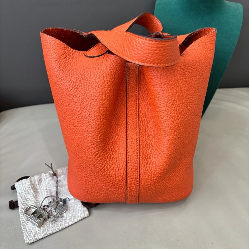 愛馬仕Hermes火焰橙菜籃子Picotin22-6