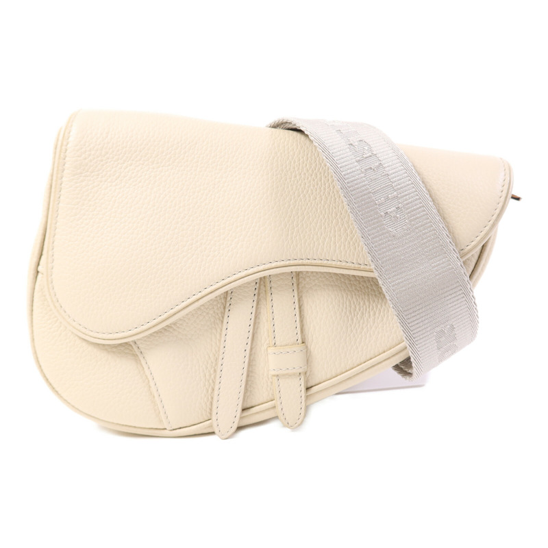 Dior 牛皮皮革Saddle Bag銀扣肩背袋-0