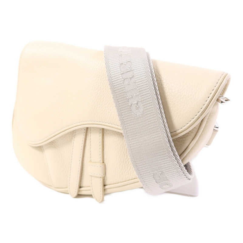 Dior 牛皮皮革Saddle Bag銀扣肩背袋-1