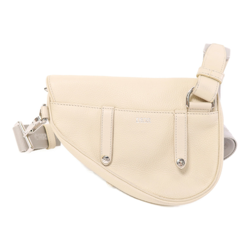 Dior 牛皮皮革Saddle Bag銀扣肩背袋-2