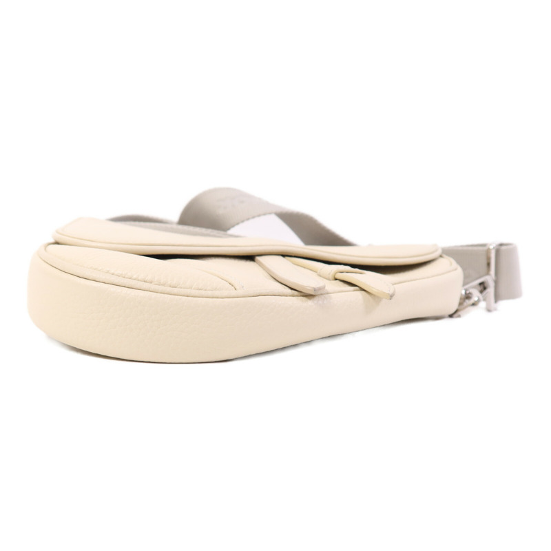 Dior 牛皮皮革Saddle Bag銀扣肩背袋-3