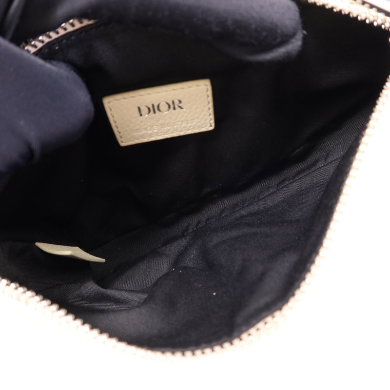 Dior 牛皮皮革Saddle Bag銀扣肩背袋-4