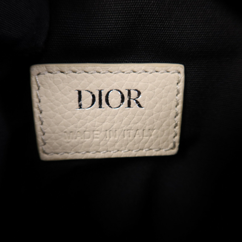 Dior 牛皮皮革Saddle Bag銀扣肩背袋-5