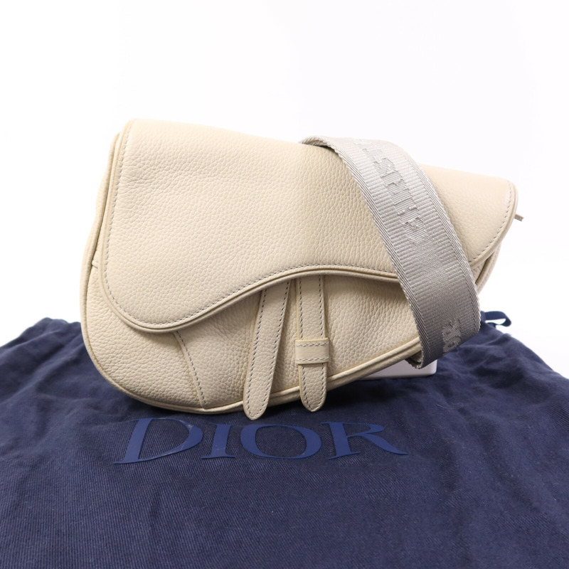 Dior 牛皮皮革Saddle Bag銀扣肩背袋-9