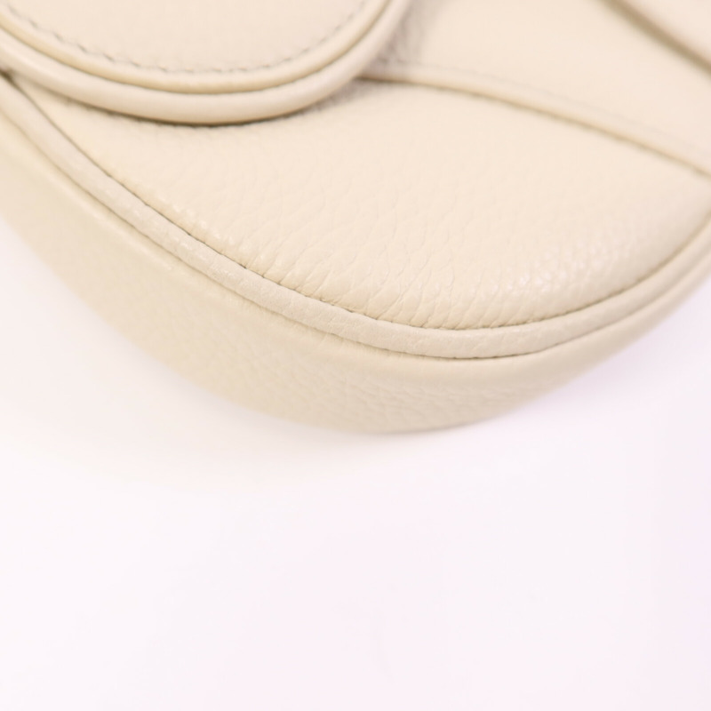 Dior 牛皮皮革Saddle Bag銀扣肩背袋-11