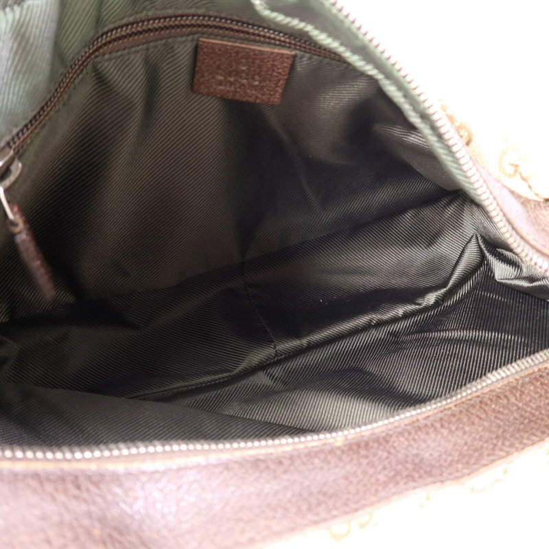 GUCCI 帆布GG Shoulder Bag銀扣肩背袋-4