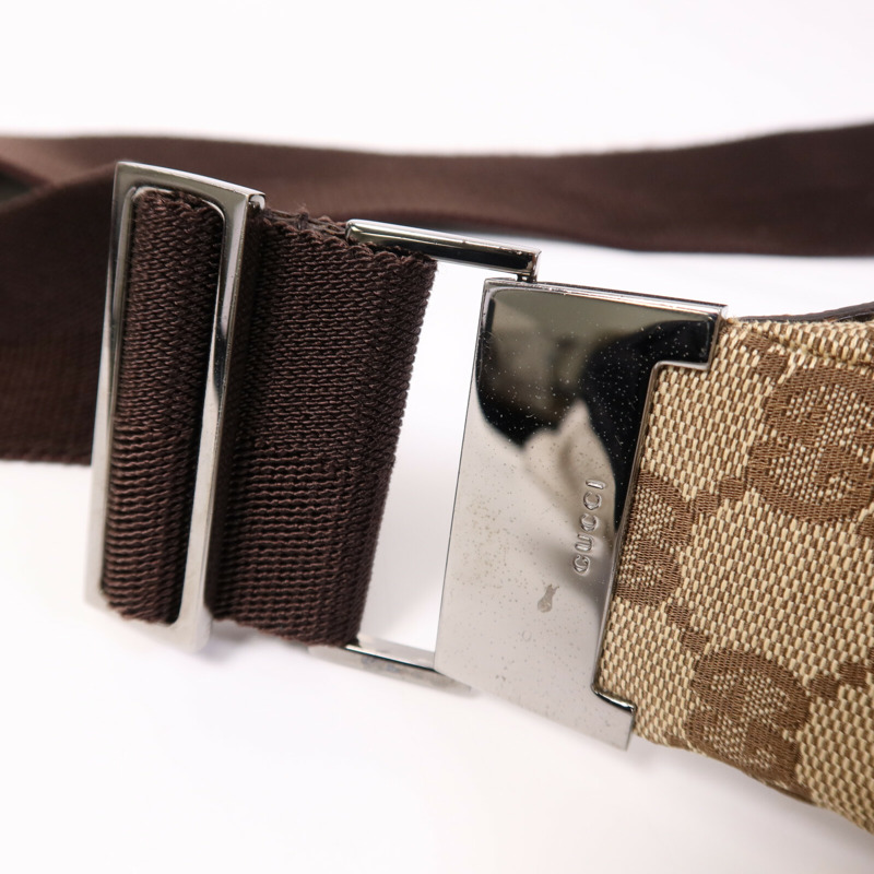 GUCCI 帆布GG Shoulder Bag銀扣肩背袋-6